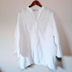 Soft Surroundings Lace White Tunic Blouse